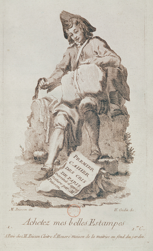 The Print Seller, from 'Petits Metiers de Paris' (engraving)