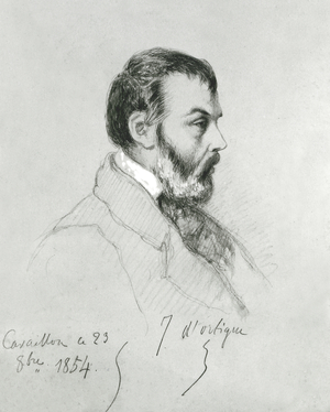 Portrait of Joseph d'Ortigue (1802-66) 1854 (pencil on paper)