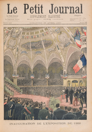 Inauguration of the Universal Exhibition of 1900, Paris, illustration from 'Le Petit Journal', 29th April 1900 (lithograph)