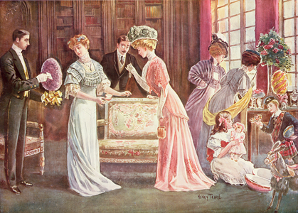 Easter Eggs in Town, 1908 (lithograph)