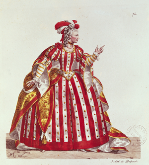 Mademoiselle Dumesnil (1713-1803) in the Role of Agrippina in 'Britannicus' by Jean Racine (1639-99) engraved by Francois Seraphin Delpech (1778-1825) 1740 (lithograph)