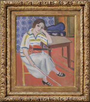 Woman with violin, c.1921-23 (oil on canvas)