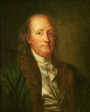 Portrait of Benjamin Franklin (1706-90) (oil on canvas)