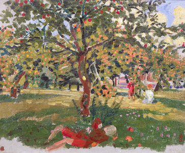 A Child Asleep Under an Apple Tree, 1903 (oil on canvas)