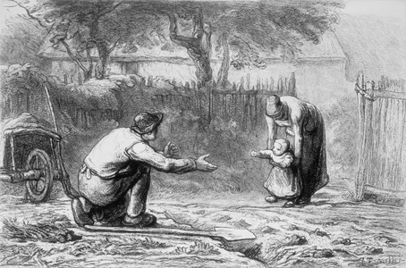 The First Steps, 19th century (pencil on paper)