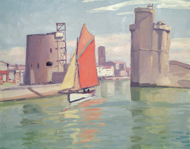 La Rochelle, the two towers of the old port seen from the outer harbour, 1920 (oil on canvas)