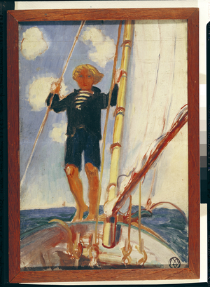 Dominique on the Isard, 1923 (oil on canvas)