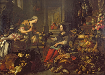 Jesus at the Home of Martha and Mary (oil on canvas)