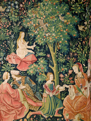 La Vie Seigneuriale: Scene Galante, c.1500 (tapestry)