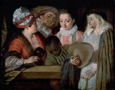 Actors from the Theatre Francais, c.1714-15 (oil on canvas)