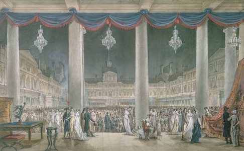 Exhibition of the Products of Industry in the Courtyard of the Louvre in 1801 (gouache & watercolour on paper)