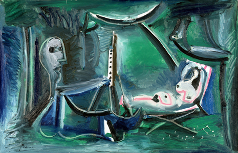 The Painter and his Model in the Country, 17th june 1963 (oil on canvas)
