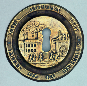 Lock depicting the Siege of the Bastille (copper)