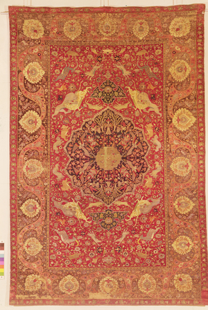 Rug decorated with scenes of fighting animals (tapestry)