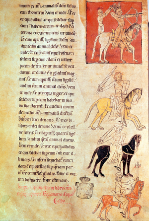 The Four Horsemen of the Apocalypse, from the Apocalypse of St. Jean de Lorvao (vellum)