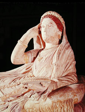 The Sarcophagus of Larthia Seianti (terracotta) (detail)