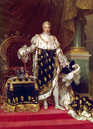 Portrait of Charles X (1757-1836) in Coronation Robes, 1827 (oil on canvas)