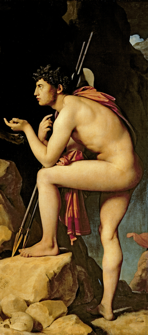 Oedipus and the Sphinx, 1808 (oil on canvas) (detail of 267669)