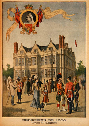 The British pavilion at the Universal Exhibition of 1900, Paris, illustration from 'Le Petit Journal', supplement illustre, 5th August 1900 (colour litho)