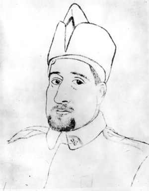 Portrait of Guillaume Apollinaire (1880-1918) 1916 (pen & ink on paper) (b/w photo)