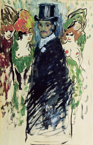 Self Portrait in a Top Hat, 1901 (oil on paper)