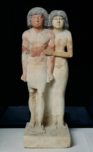 Statue of Raherka and Meresankh, Old Kingdom (limestone)