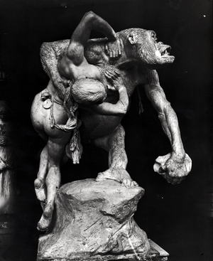 Gorilla Abducting a Woman (stone)