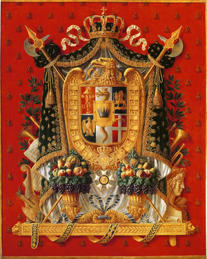 Coat of Arms of Italy, design for a tapestry, 1808 (oil on canvas)