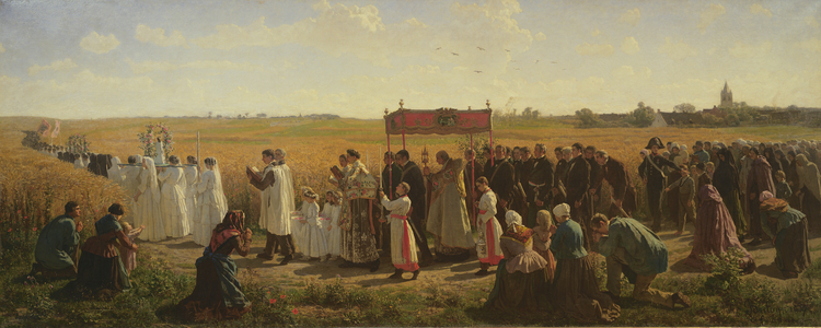 The Blessing of the Wheat in the Artois, 1857 (oil on canvas)