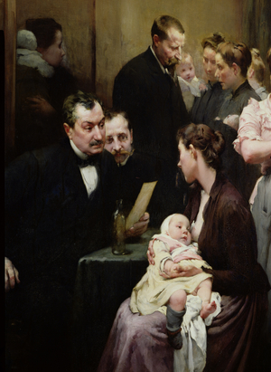 The Drop of Milk in Belleville: Doctor Variot's Surgery, the Consultation, 1903 (detail) (oil on canvas)