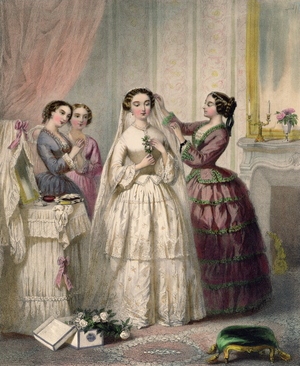 The Bride, engraved by J. Battannier, 1852-53 (colour litho)