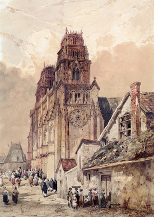 Orleans Cathedral, 1832 (watercolour on paper)