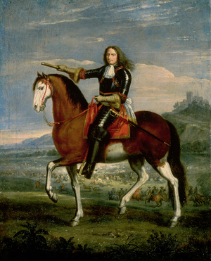 Equestrian Portrait of Henri de la Tour d'Auvergne (1611-75) Marshal Turenne (oil on canvas)