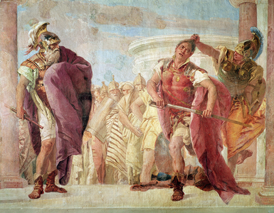 Minerva Preventing Achilles from Killing Agamemnon, from 'The Iliad' by Homer, 1757 (fresco)