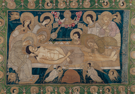 The Entombment, Moscow School, 1678 (embroidered silk)