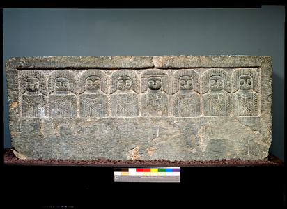 Stela with eight Libyan divinities, from Borj Helal, 2nd-1st century BC (limestone)