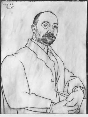 Portrait of Elie Faure (1873-1973) 14th June 1922 (black lead on paper) (b/w photo)