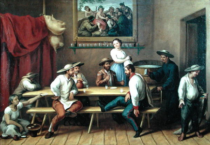 Interior of an Inn (oil on canvas)