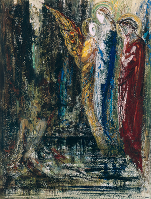 Job and the Angels, c.1890 (w/c on paper)
