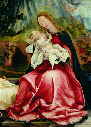 The Virgin and Child, from the Isenheim Altarpiece, c.1512-16 (oil on panel)