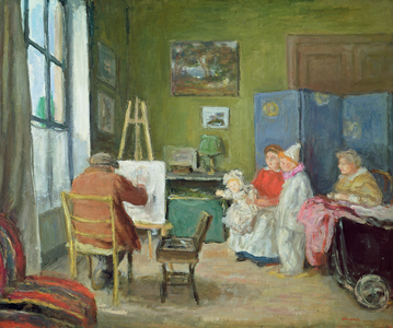 Renoir Painting his Family, Rue Caulaincourt, 1910 (oil on canvas)