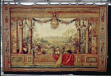 The Month of April/ Chateau of Versailles, from the series of tapestries 'The Months or Royal Residences', produced in the Gobelins Workshop for Louis XIV (tapestry)