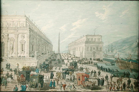 View of the Port of Messina (gouache on paper)