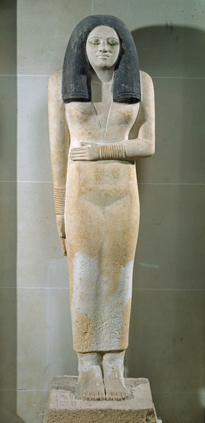 Statue of Nesa, Old Kingdom (painted limestone)