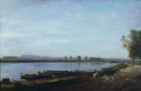 The Seine at Bezons, Val d'Oise (oil on wood)
