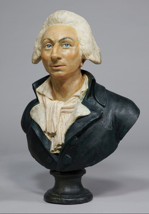 Bust of Louis Michel Le Peletier de Saint-Fargeau (1760-93), 1793 (polychrome plaster)