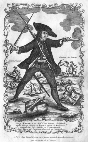 Louis Mandrin (1724-55) (engraving) (b/w photo)