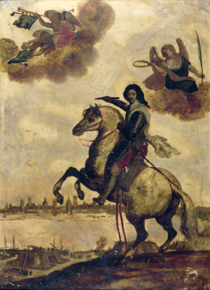 Louis XIII (1601-43) at the Siege of La Rochelle, 17th century (painting)