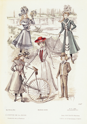 Fashions for young boys and girls, from 'Revue de la Mode', 1900 (lithograph)