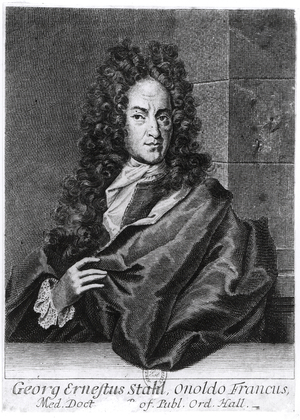 Georg Ernest Stahl (1660-1734) (engraving) (b/w photo)